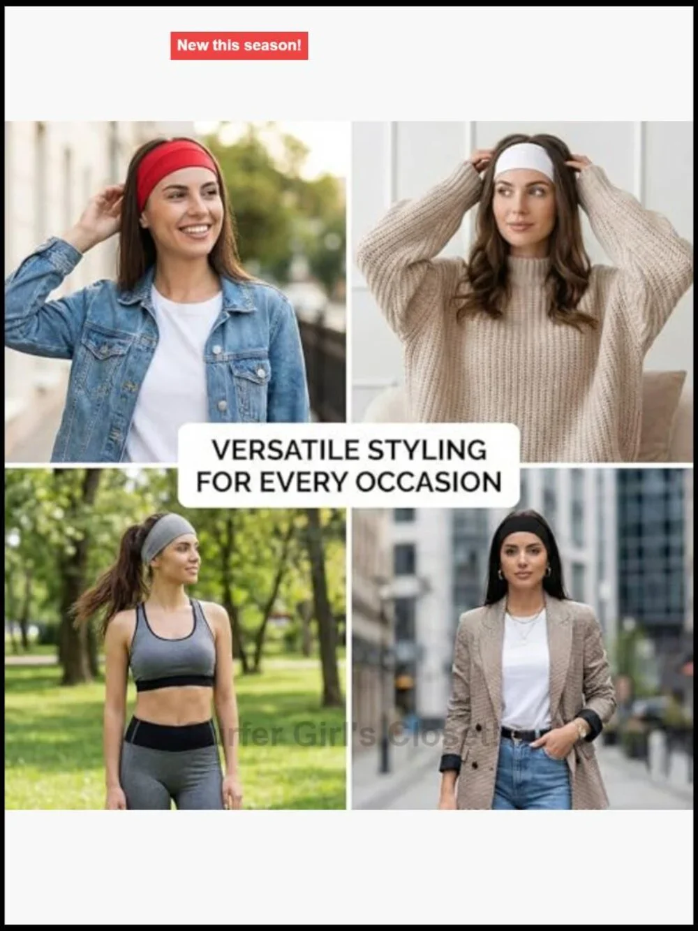 Non Slip Soft Wide Headbands - Sweat Wicking Stretchy for Yoga & Workouts